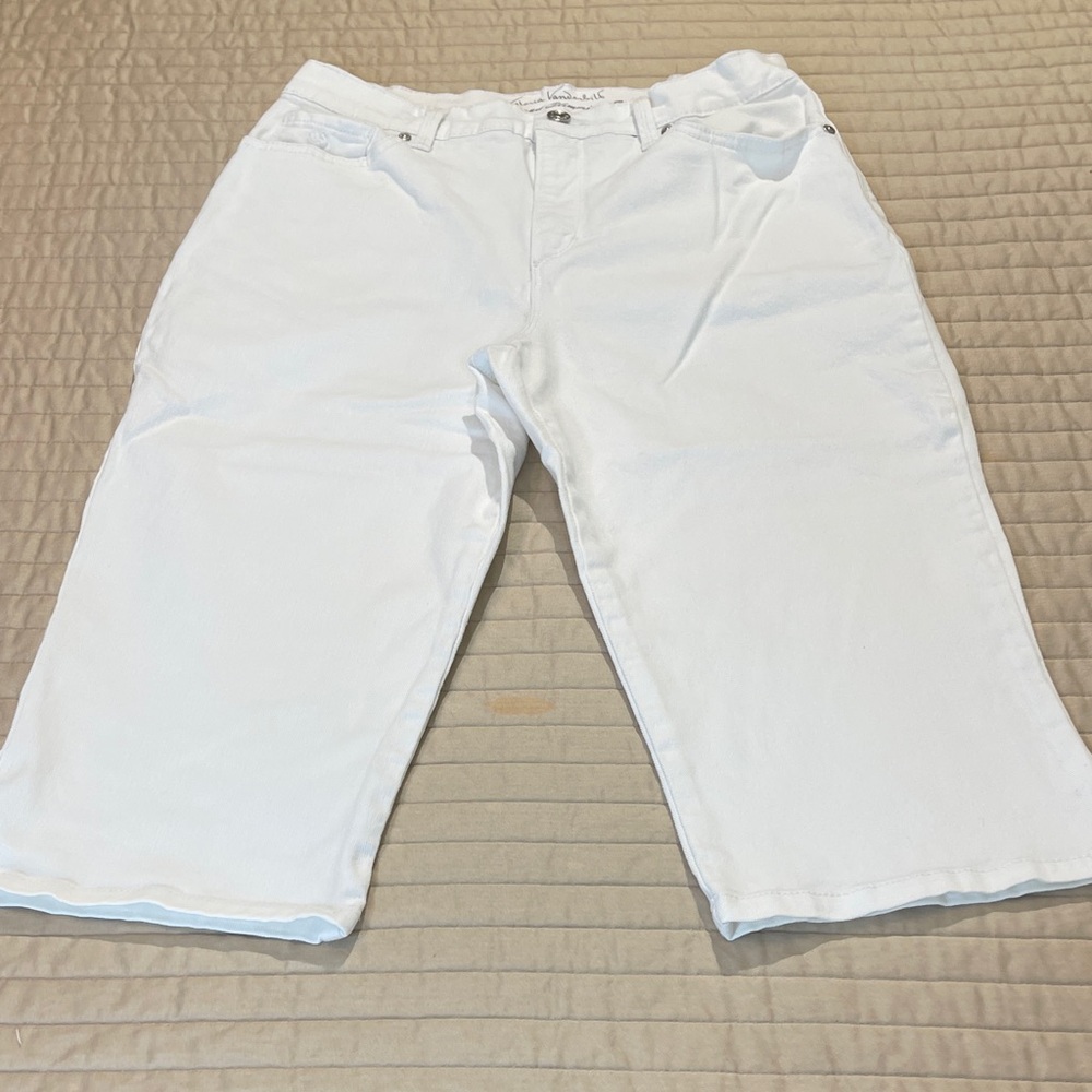 Gloria Vanderbilt AMANDA SKIMMER White Slimming Pants WOMENS SIZE 8